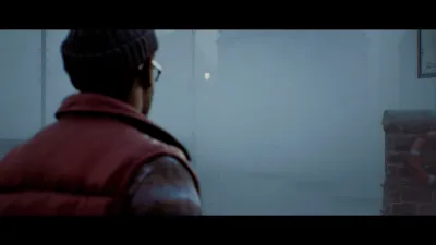 Townfall protagonist walking into the fog down a narrow street