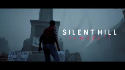 Official Townfall poster art with the protagonist walking and the game logo