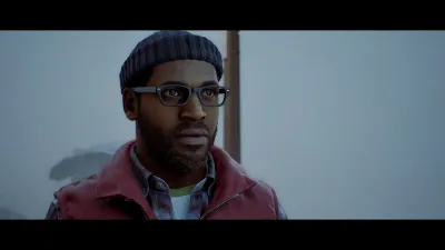 Portrait of the Townfall protagonist in glasses and a red jacket