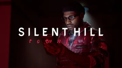 Official Townfall trailer art with the protagonist holding a device
